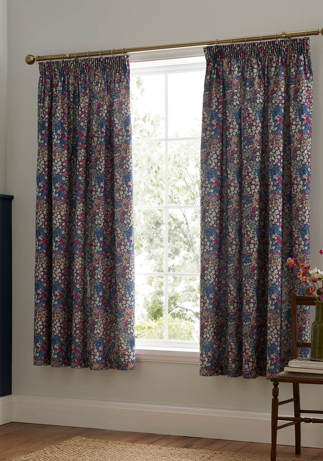 Heather &amp; Ferne Esther Curtain - Navy 1 Shaws Department Stores