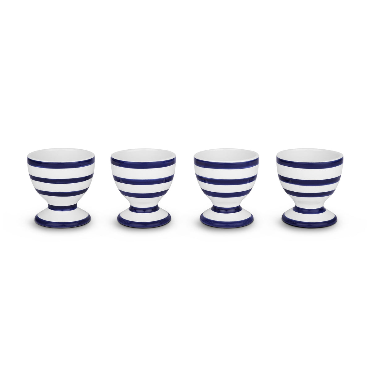 Blue Stripe Egg Cups Set of 4
