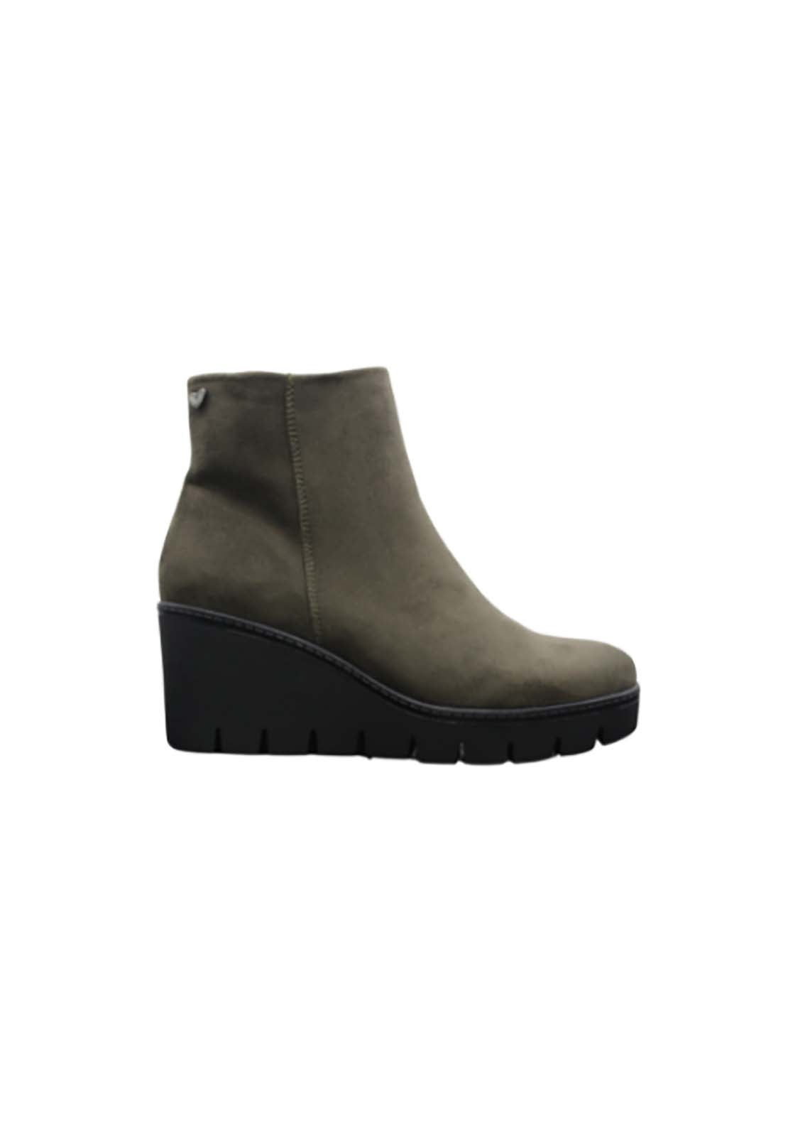 Susst Buddy24 Wedge Boot - Khaki Micro 1 Shaws Department Stores