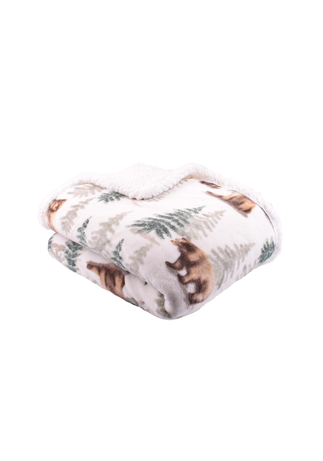 The Home Collection Soft Bear Throw 150cm x 200cm - Green 1 Shaws Department Stores