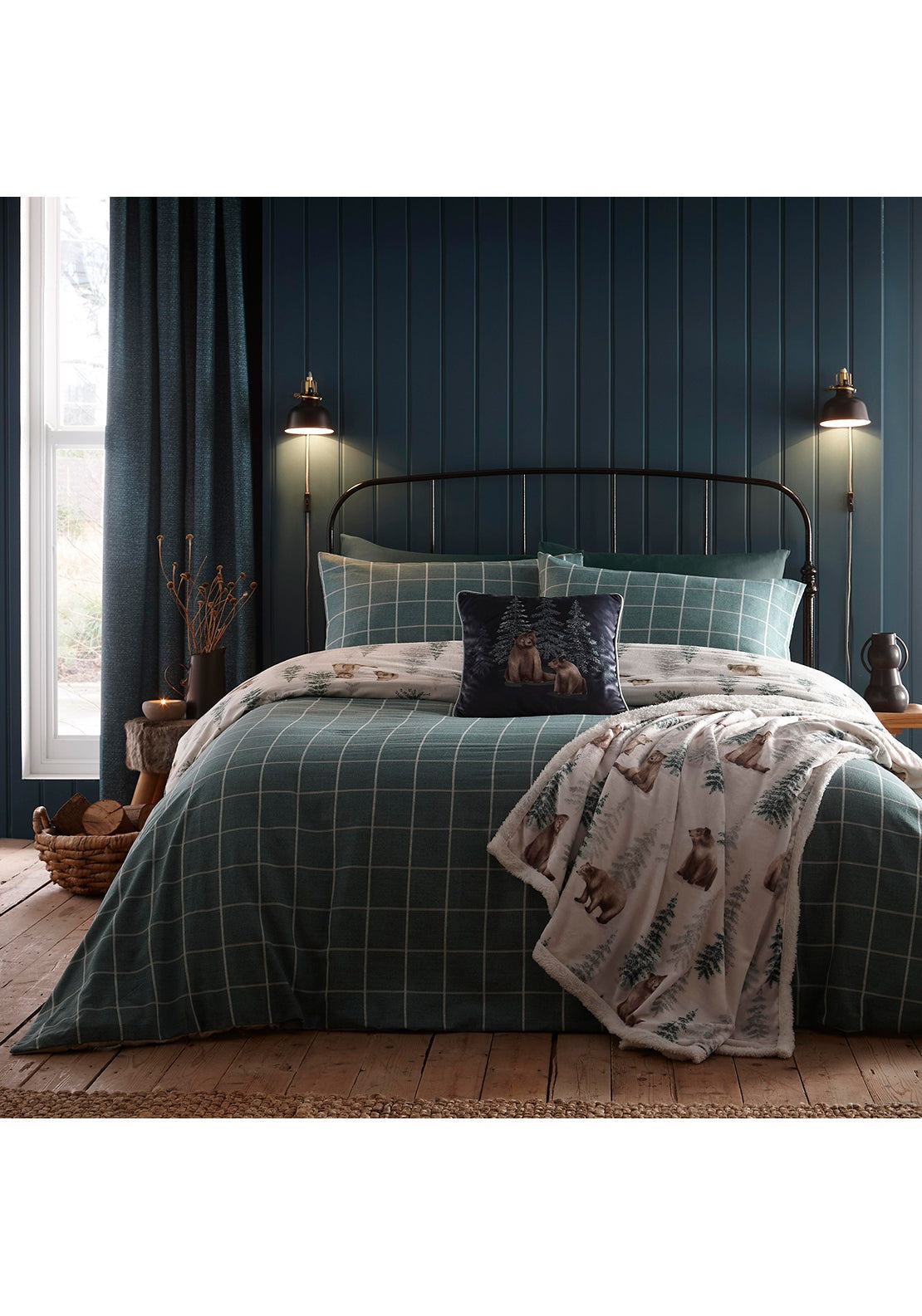 The Home Collection Soft Bear Throw 150cm x 200cm - Green 3 Shaws Department Stores