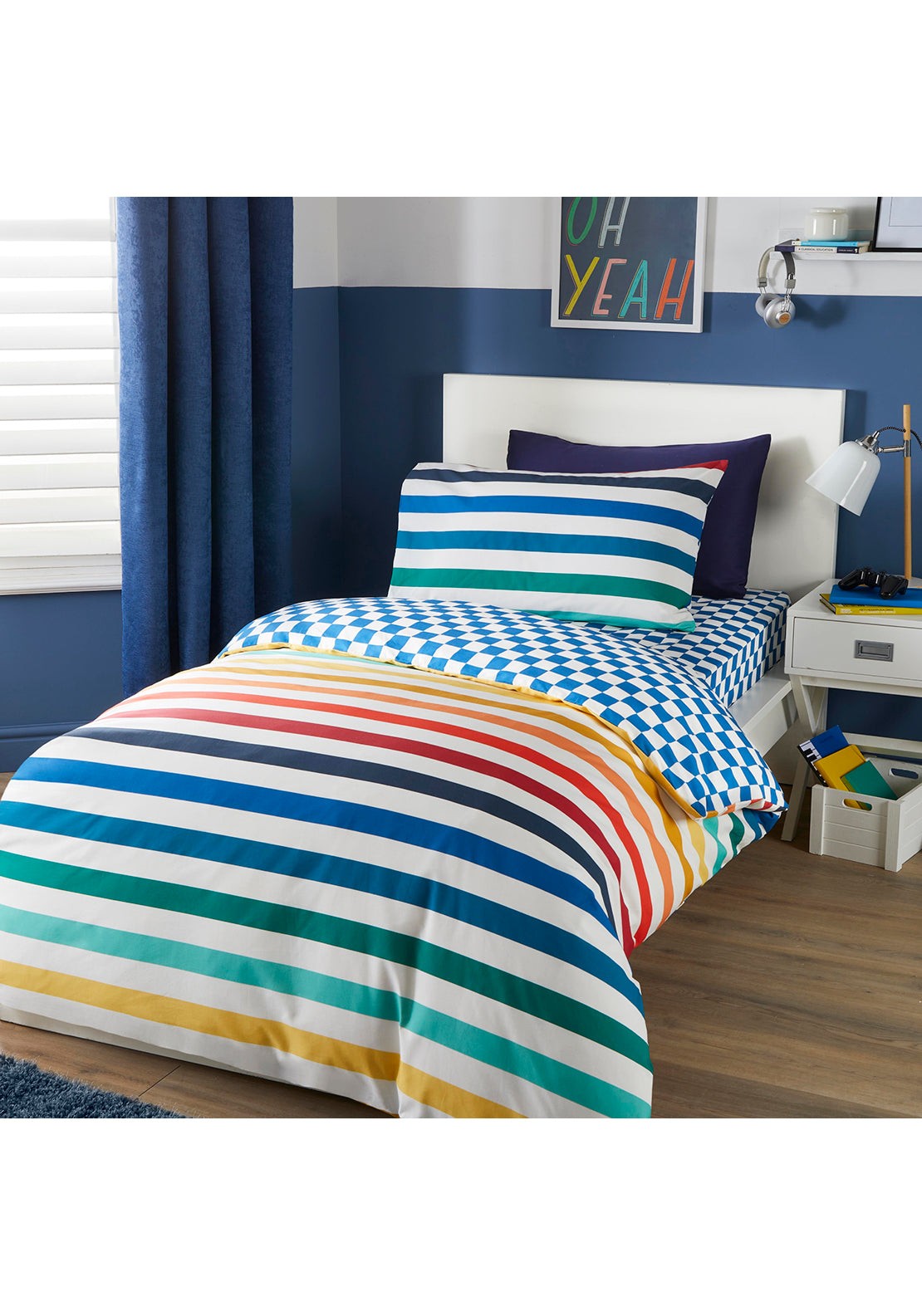  The Home Collection Racing Stripe Duvet Cover Set - Multi 1 Shaws Department Stores