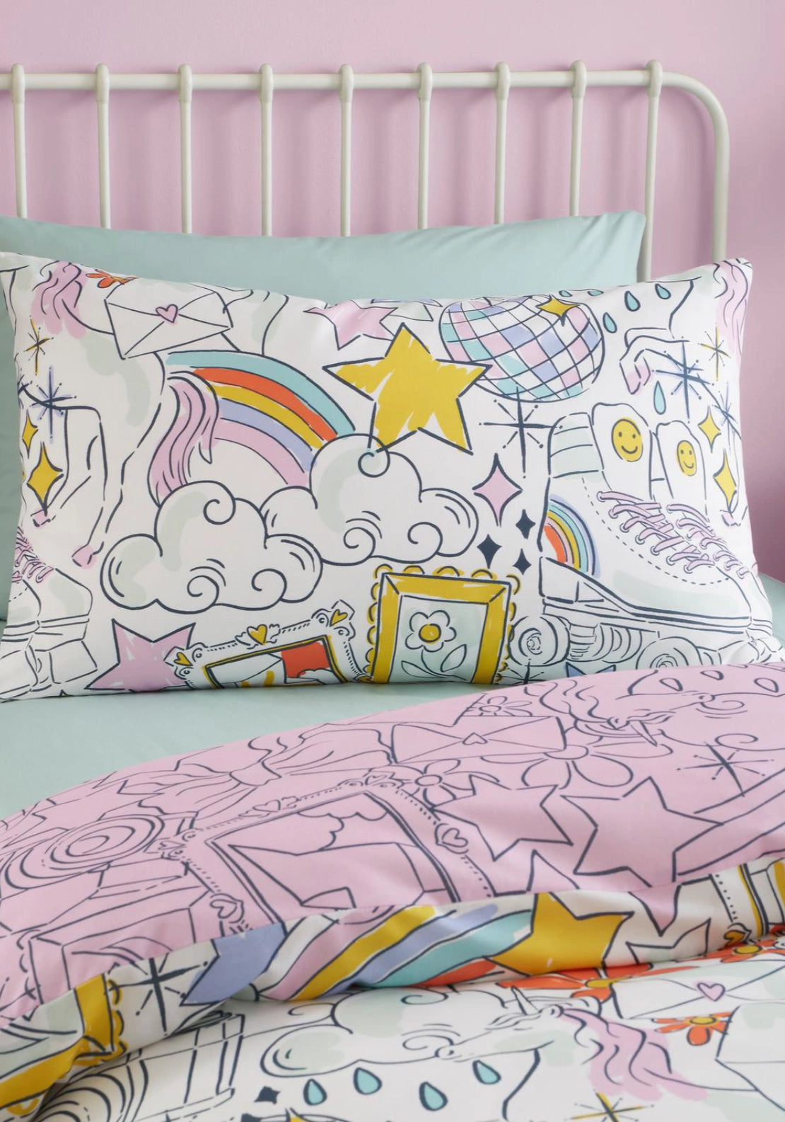 Scribble Hobby Duvet Cover Set - Multi