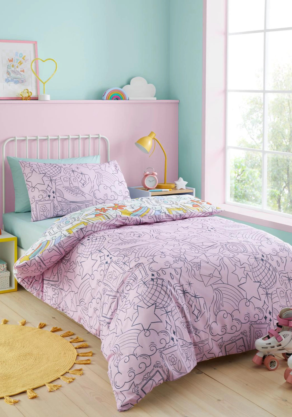 Scribble Hobby Duvet Cover Set - Multi