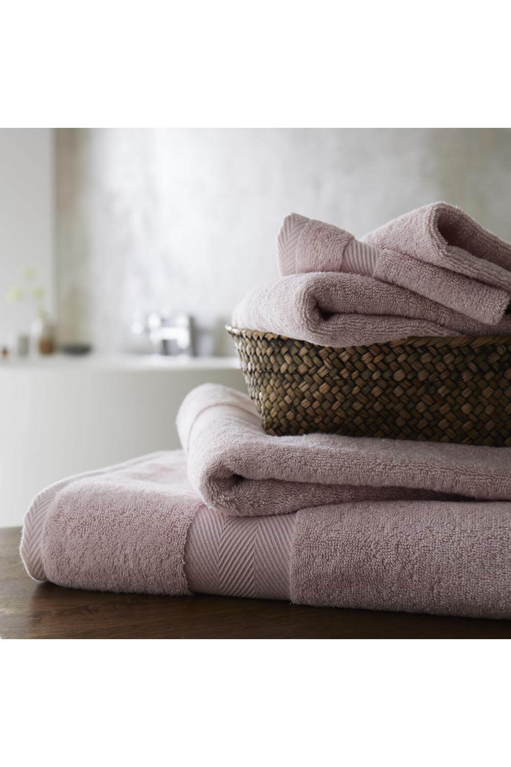 Bianca Silk Hand Towel 50cm x 90cm - Blush 2 Shaws Department Stores