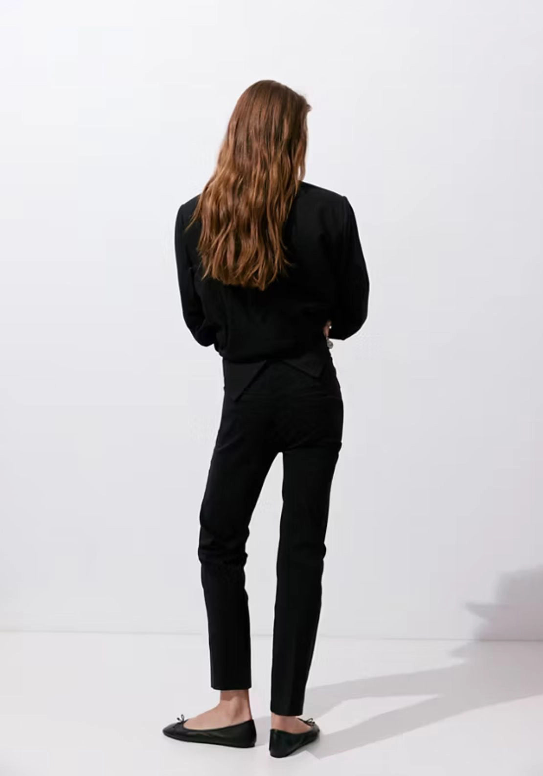 Mango Slim Fit Cropped Trousers - Black 2 Shaws Department Stores