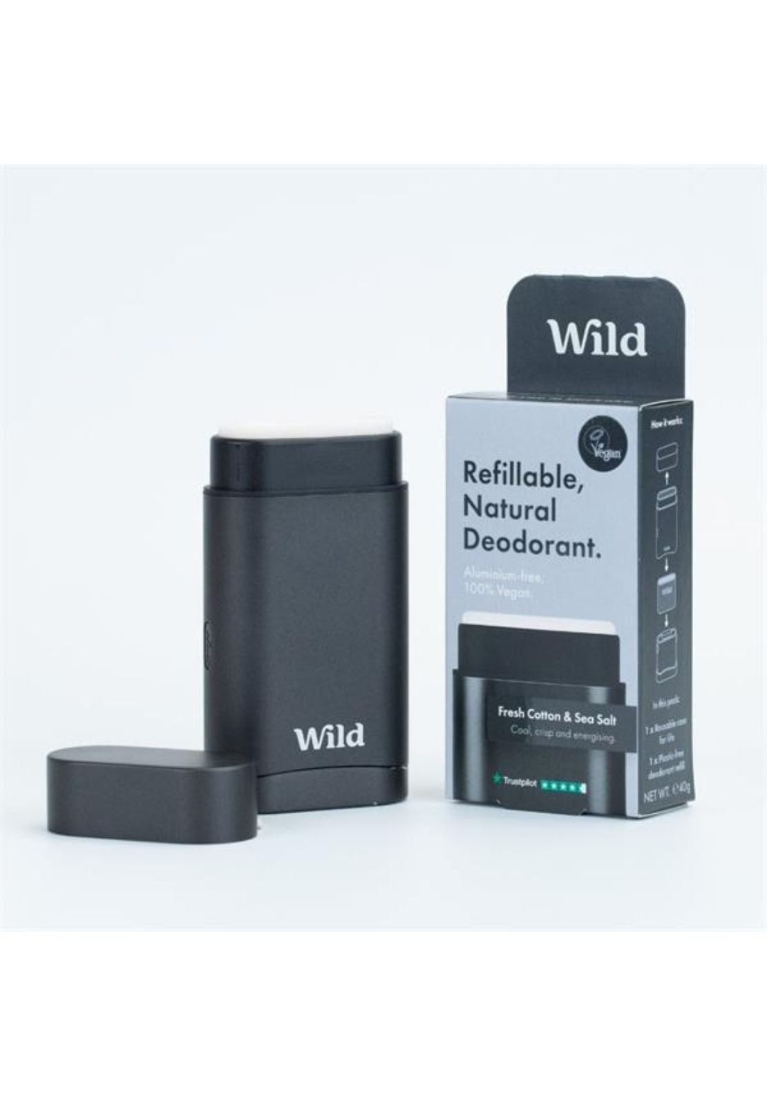 Wild Black Case Fresh Cotton &amp; Sea Salt Deodorant Starter Pack 1 Shaws Department Stores