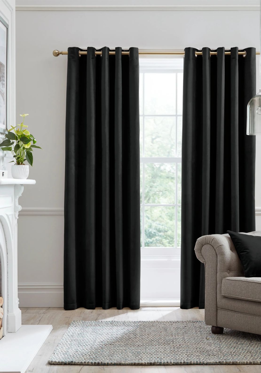 The Home Collection Montreal Blackout Thermal Curtains - Black 1 Shaws Department Stores