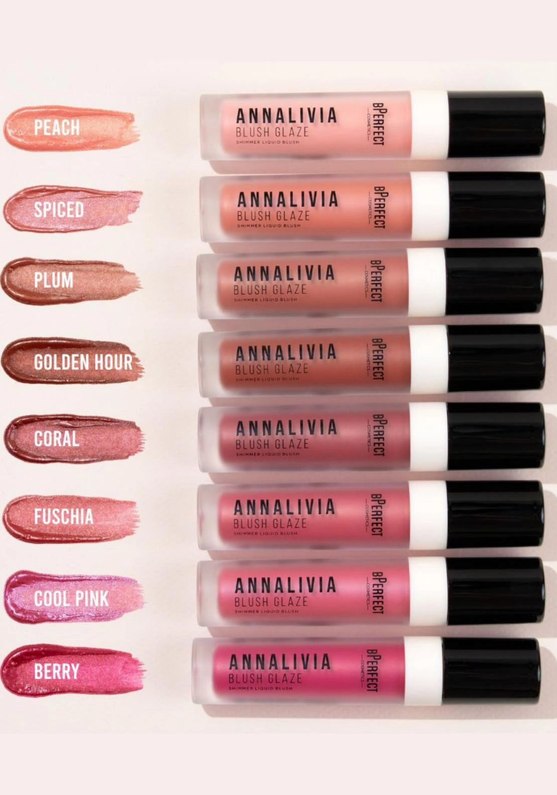 Bperfect x Annalivia Blush Glaze Shimmer Liquid Blush - One Size
