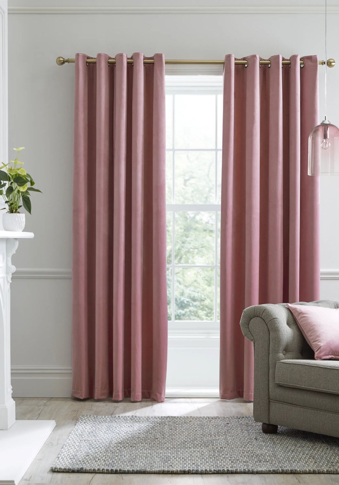 The Home Collection Montreal Blackout Thermal Curtains - Blush 1 Shaws Department Stores
