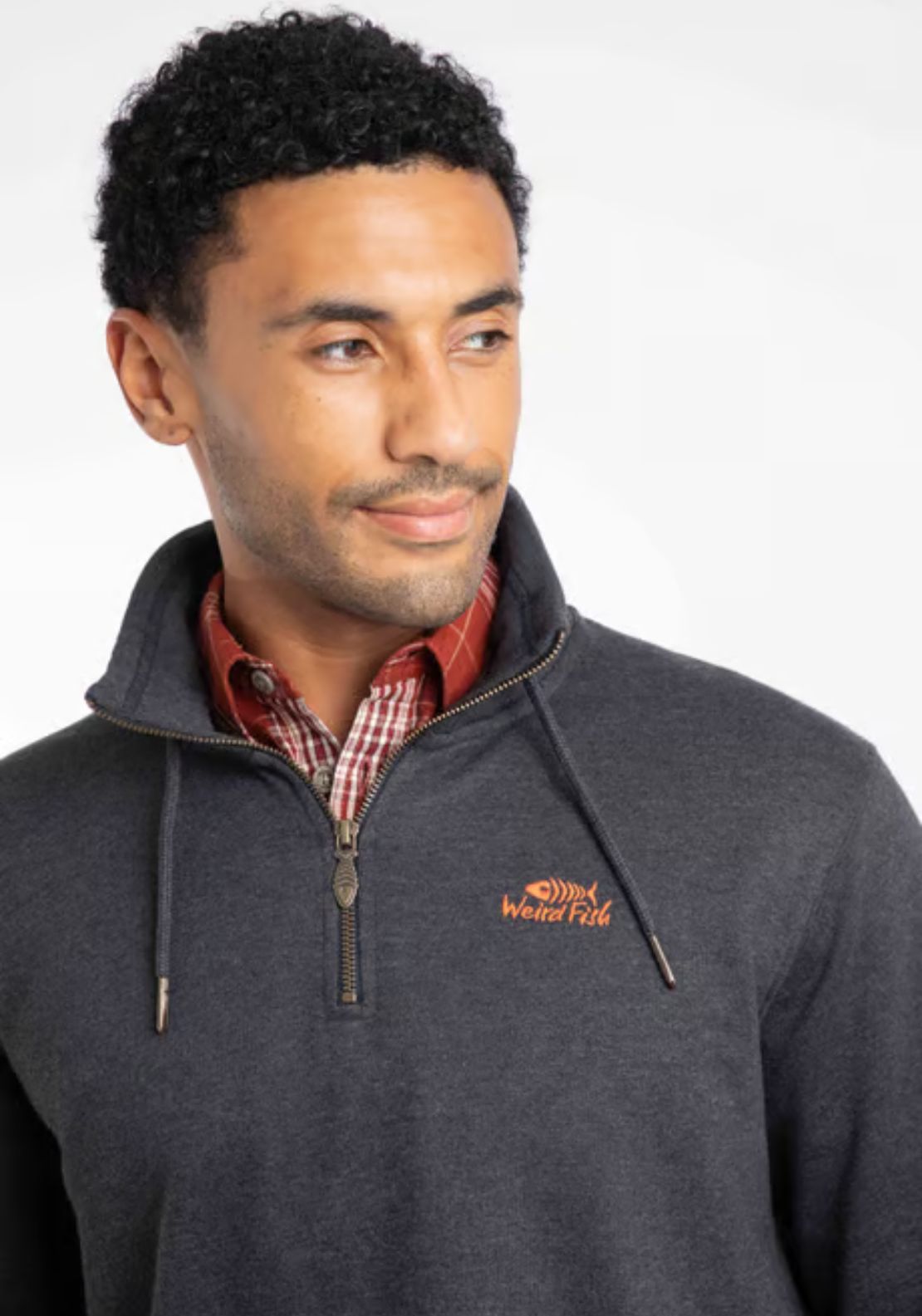 Weird Fish Brampton 1/4 Zip Sweatshirt - Blue 1 Shaws Department Stores