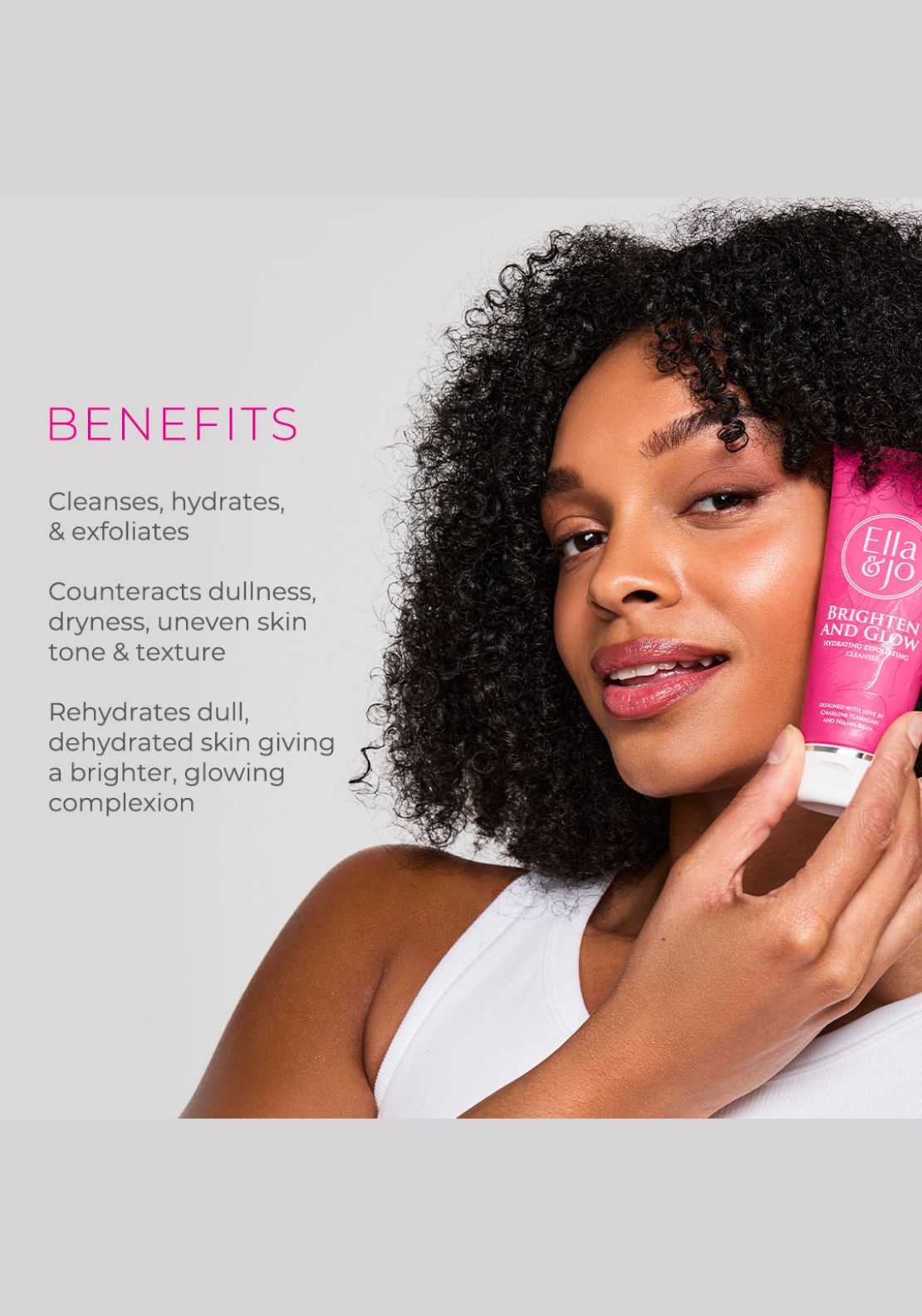 Ella &amp; Jo Brighten &amp; Glow Hydrating Exfoliating Cleanser 100ml 2 Shaws Department Stores