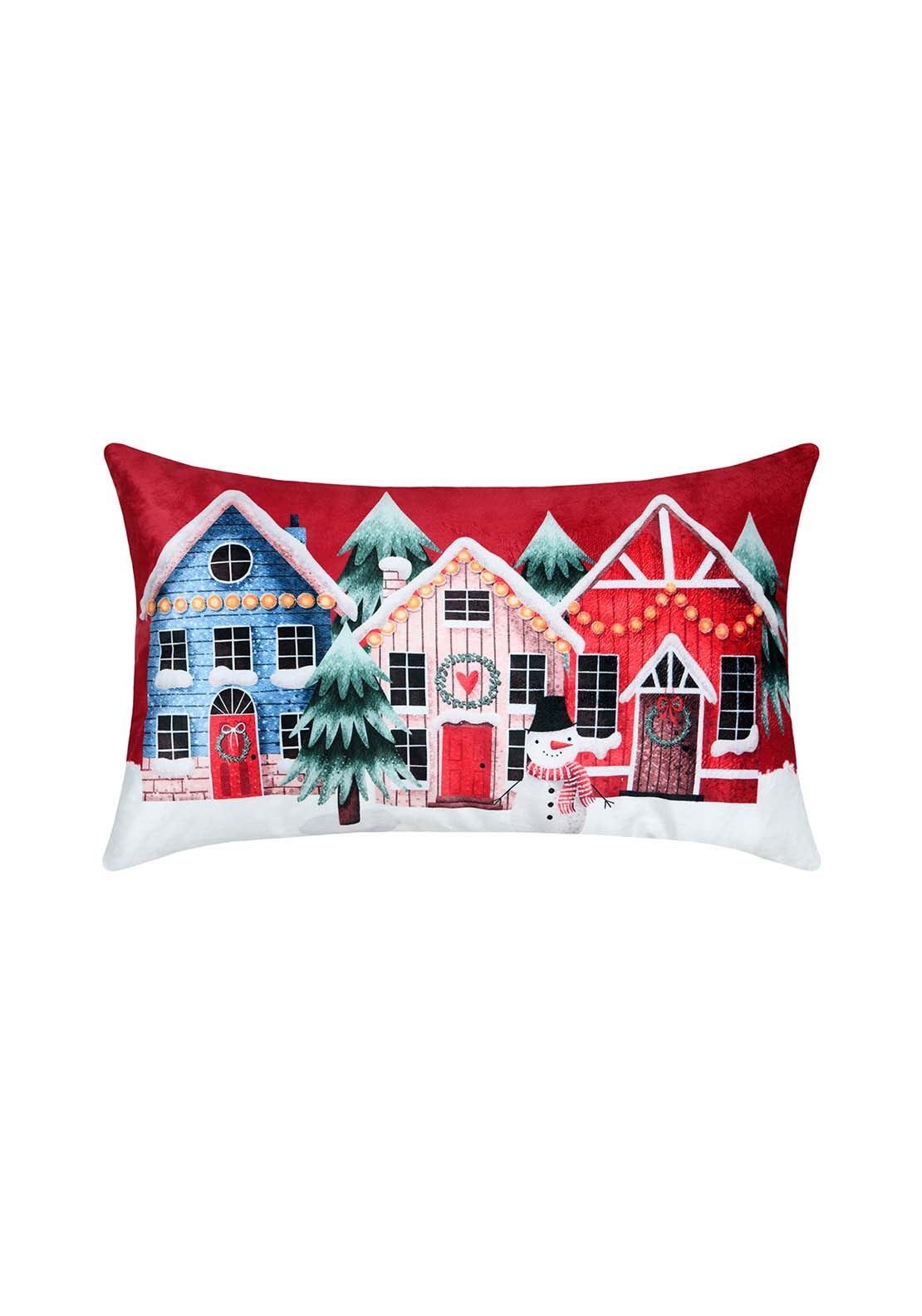 The Home Christmas Xmas Houses Cushion - Multi 1 Shaws Department Stores