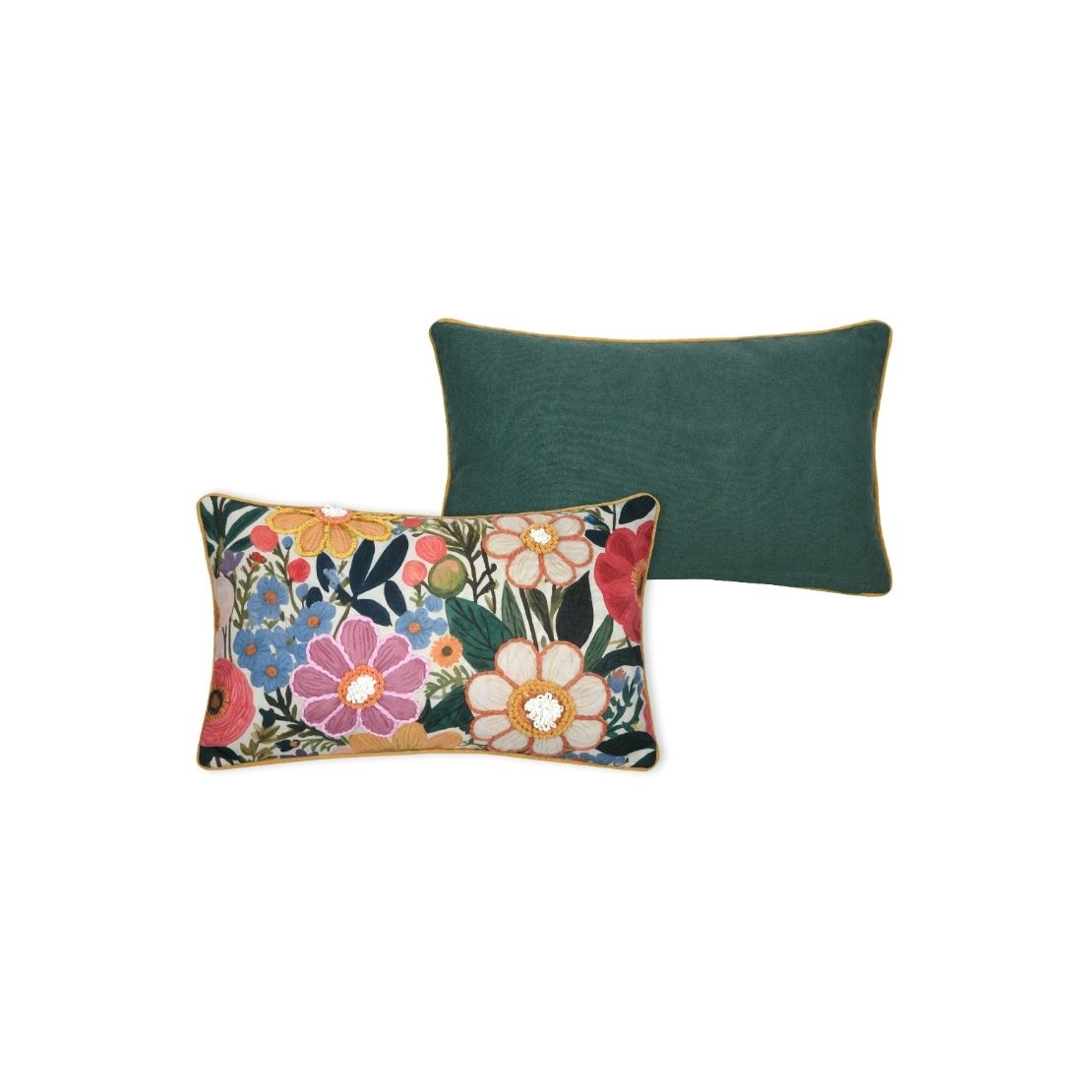 Floral Print Throw Cushion - Multicolore