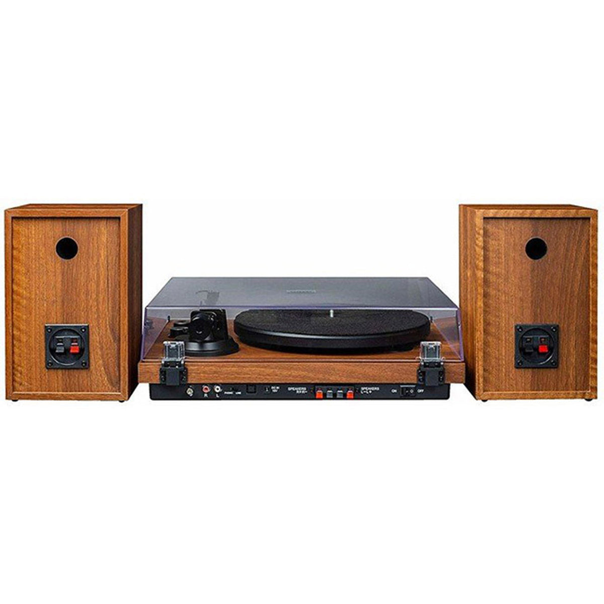 C62 Turntable with Built-In Receiver And Stereo Speakers - Walnut