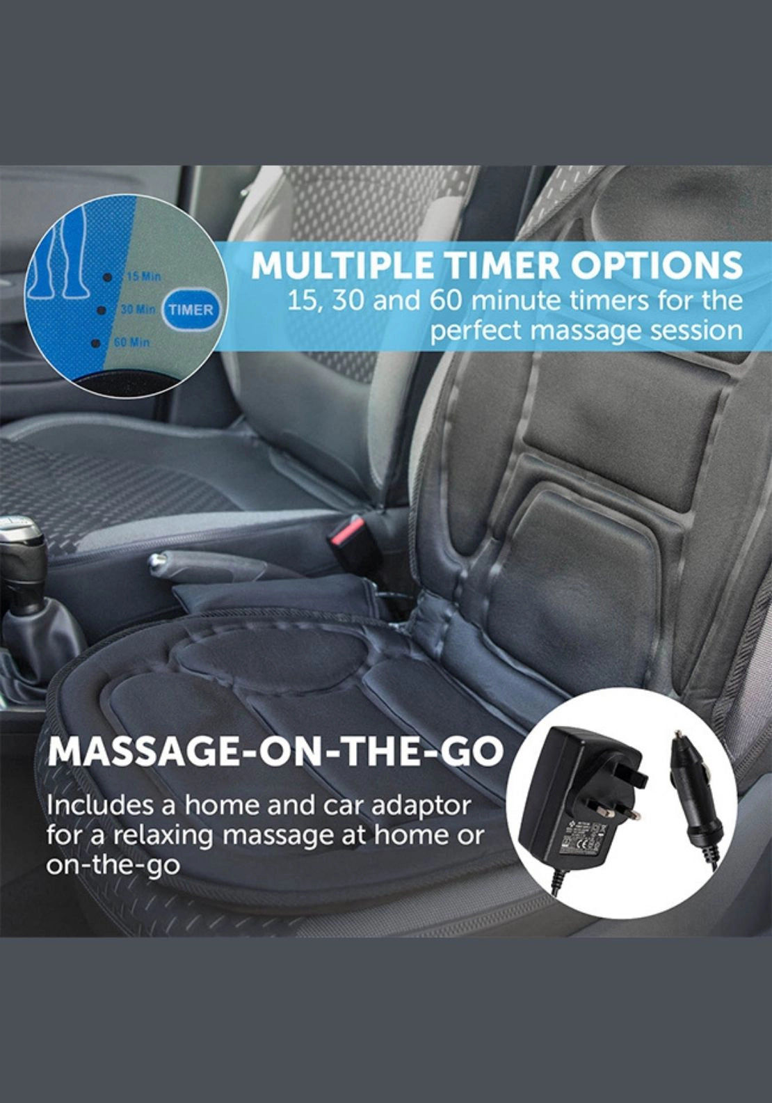 Carmen Massage Vibration Heated Seat Cushion | C81133 4 Shaws Department Stores