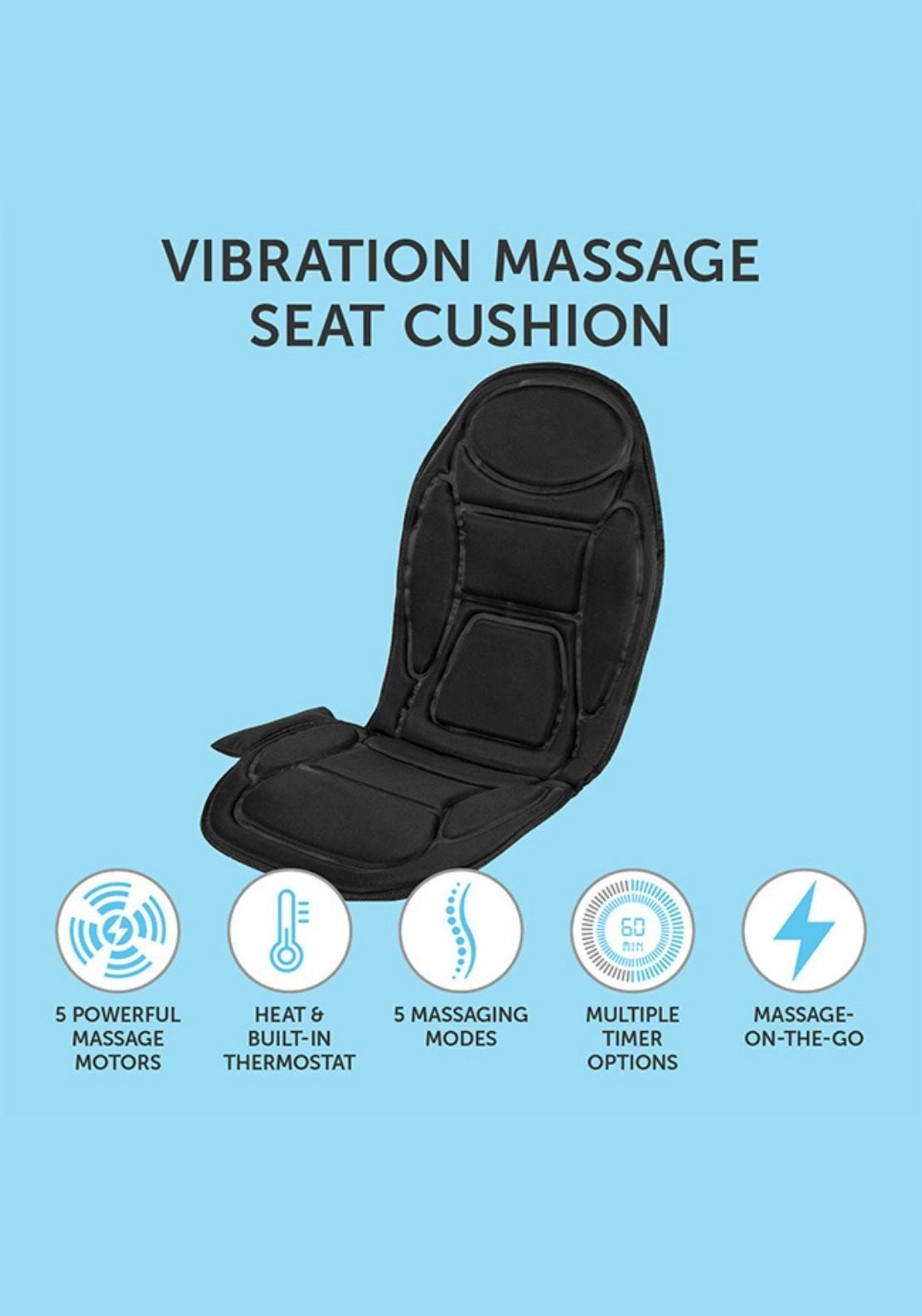 Carmen Massage Vibration Heated Seat Cushion | C81133 5 Shaws Department Stores