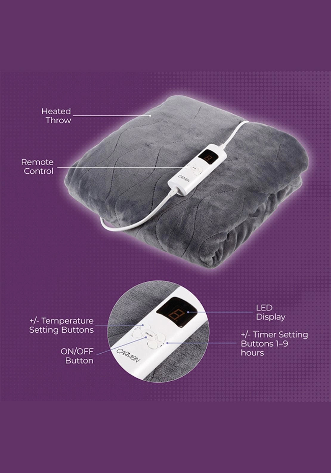 Carmen Electric Fleece Over Blanket | C81148 6 Shaws Department Stores