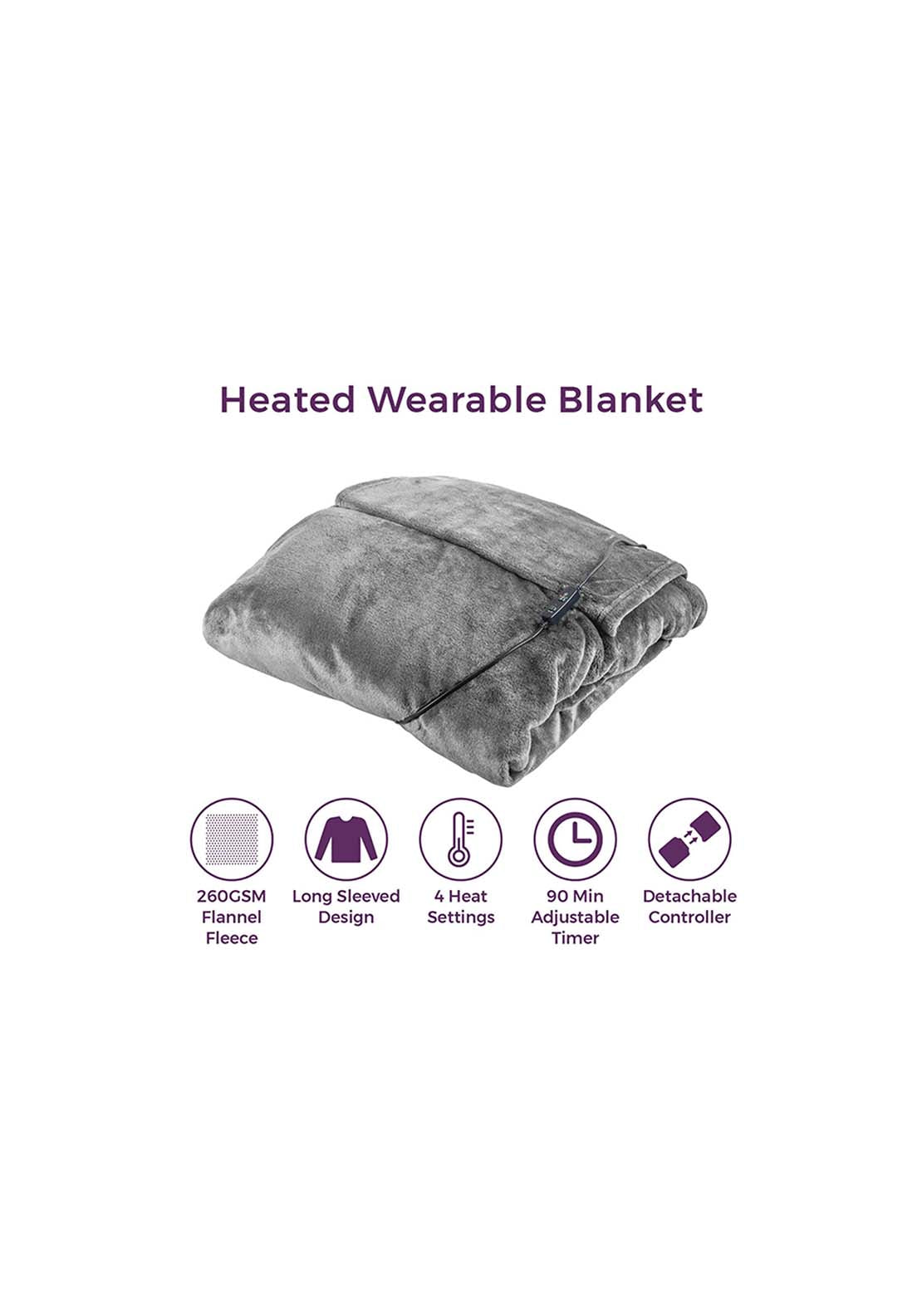 Carmen Heated Wearable Blanket | C81149Gry 3 Shaws Department Stores