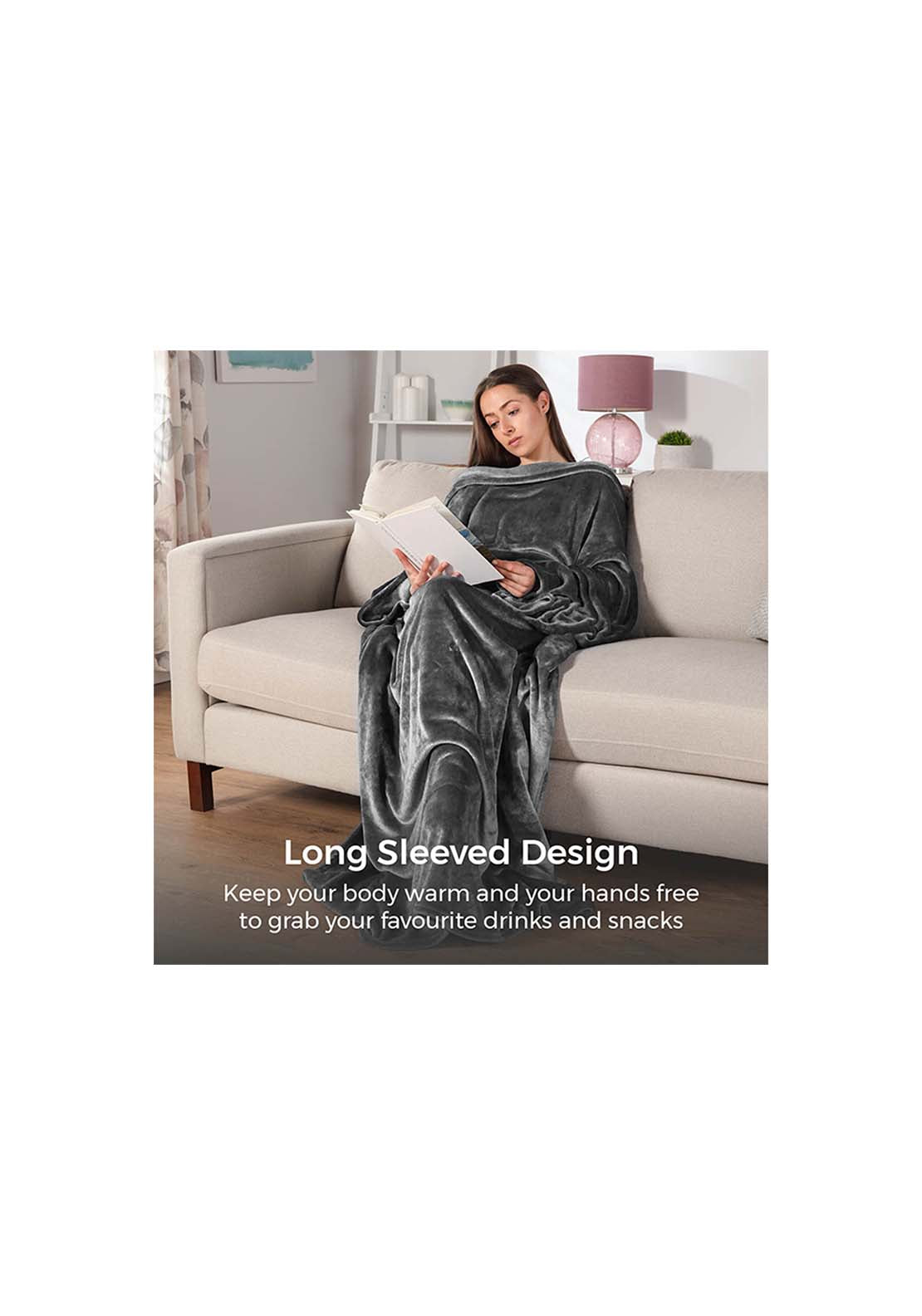 Carmen Heated Wearable Blanket | C81149Gry 4 Shaws Department Stores