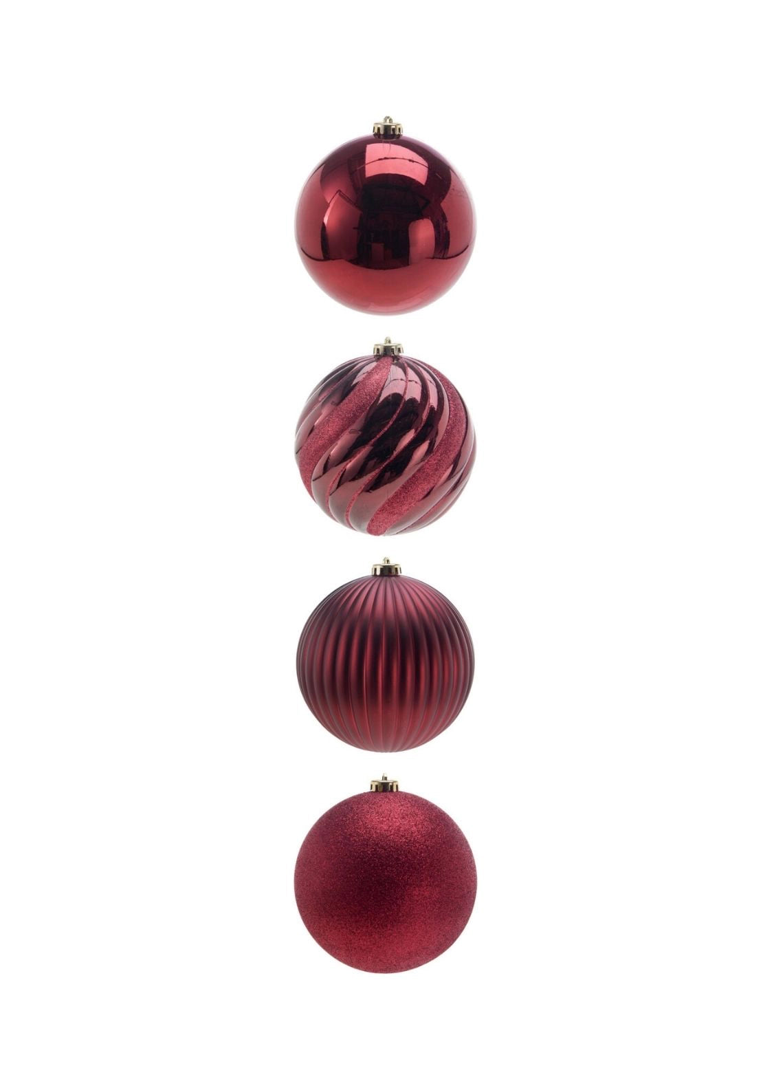 Set Of 4 Christmas Balls - Wine