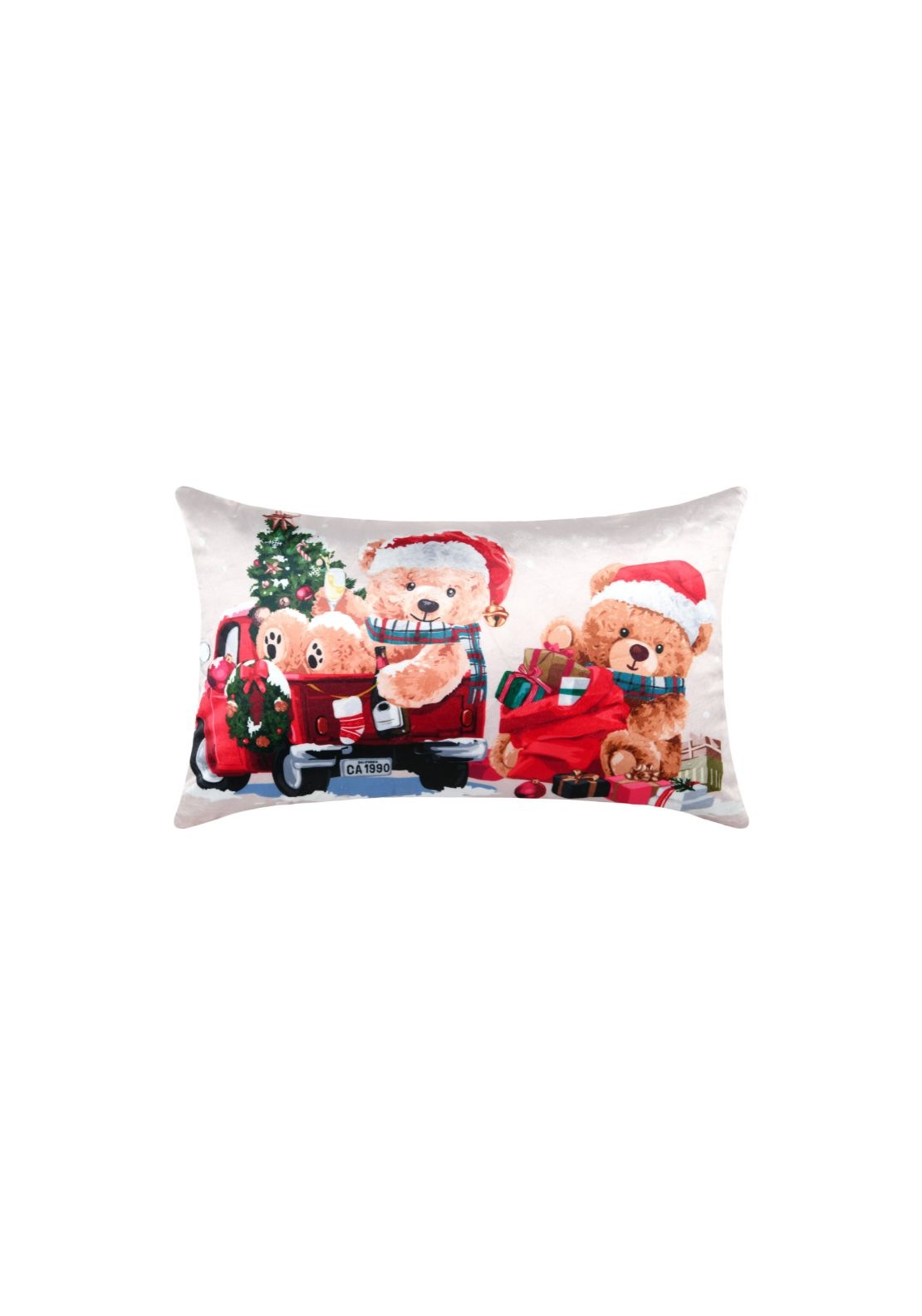 Christmas Teddy Bear Cushion - Multi
