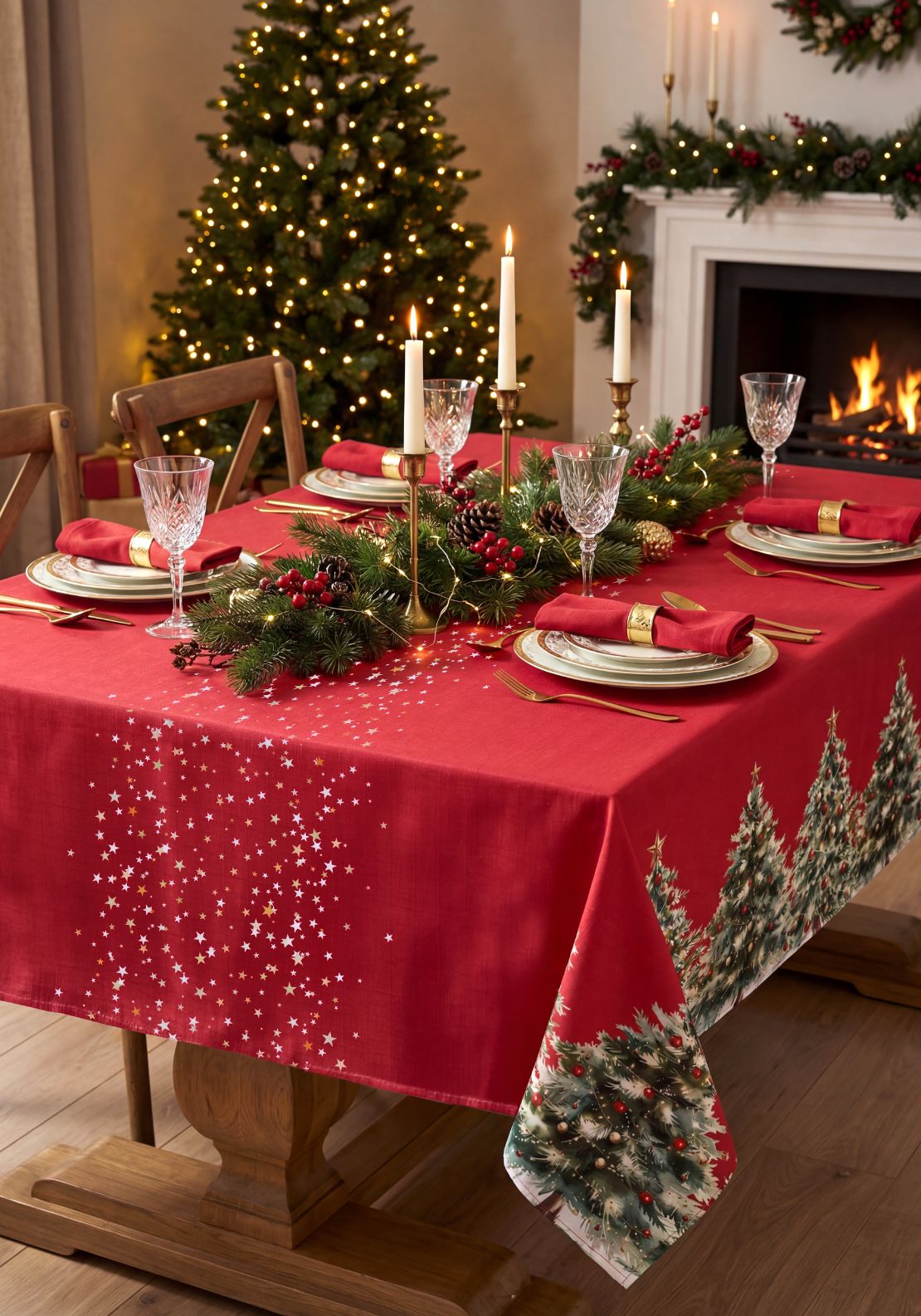 Christmas Tree Tablecloth - Multi