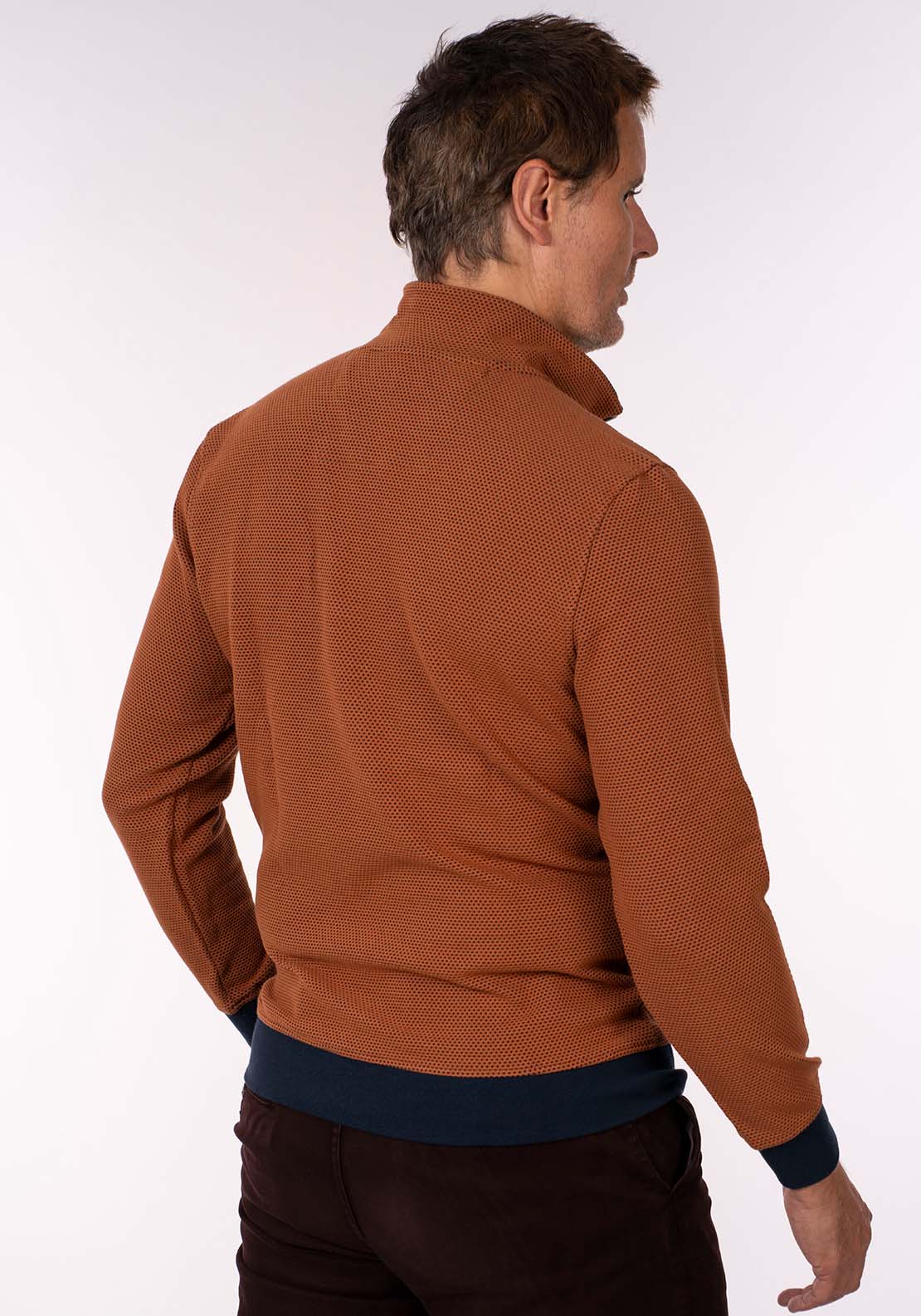 Chris Cayne 1/4 Zip Sweater - Rust 5 Shaws Department Stores