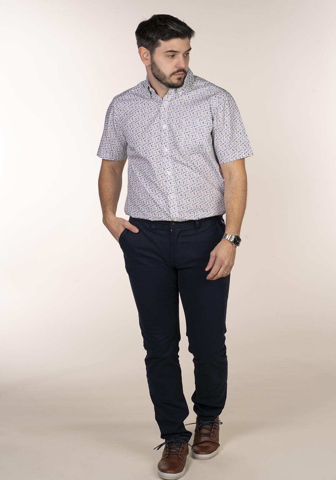 Chris Cayne Short Sleeve Print Shirt 2 Shaws Department Stores