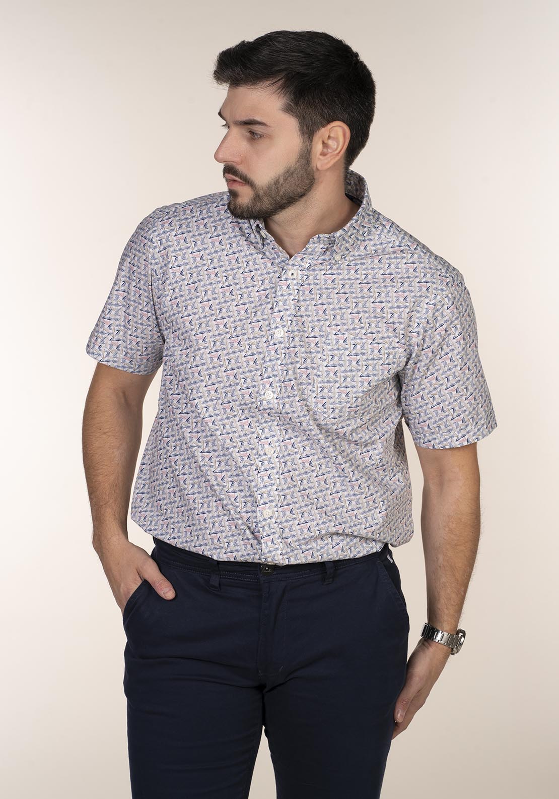 Chris Cayne Short Sleeve Print Shirt 1 Shaws Department Stores