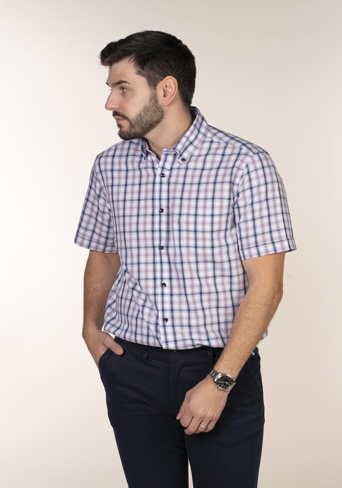 Chris Cayne Short Sleeve Check Shirt 3 Shaws Department Stores