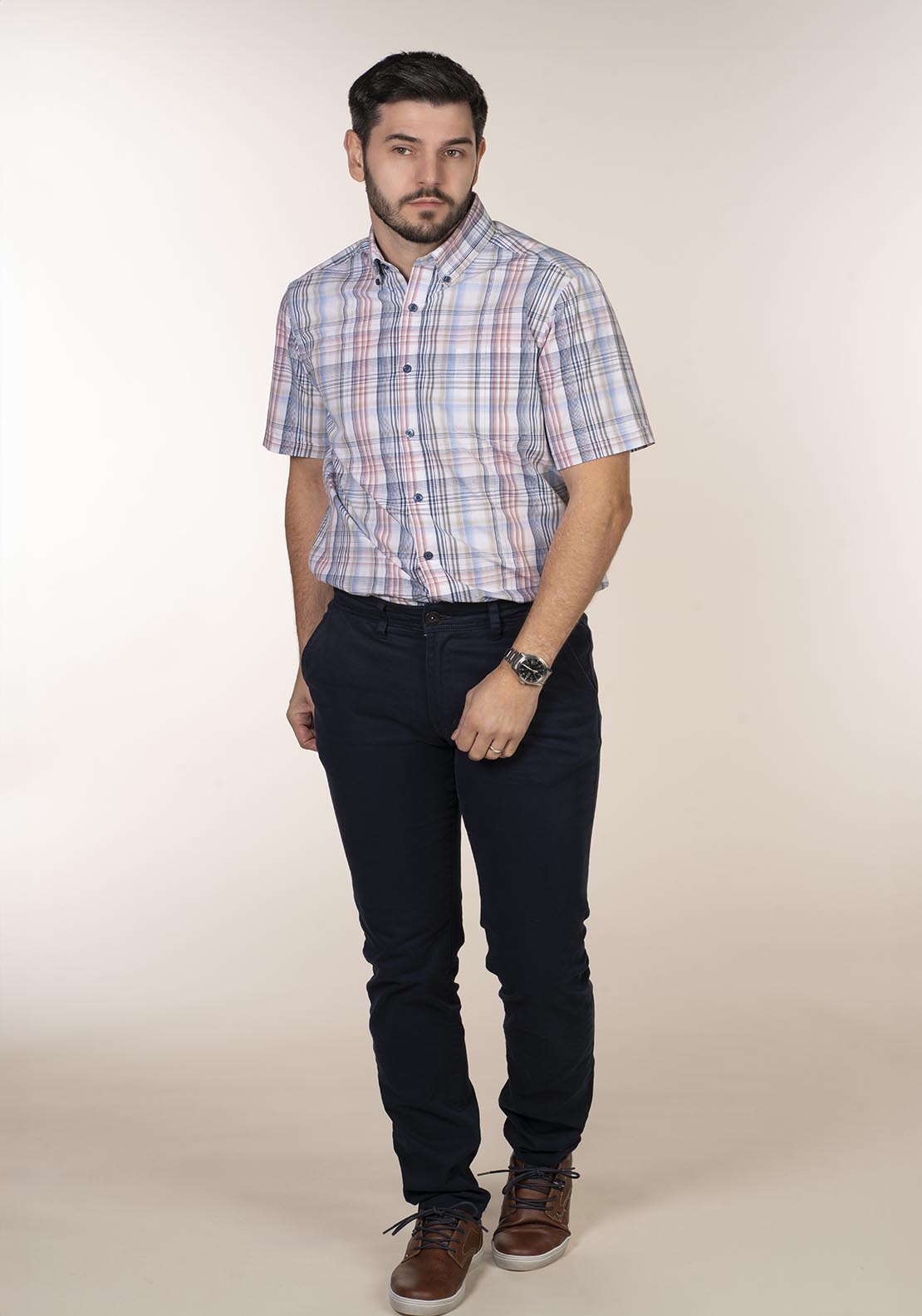 Chris Cayne Short Sleeve Check Shirt - Multi 3 Shaws Department Stores