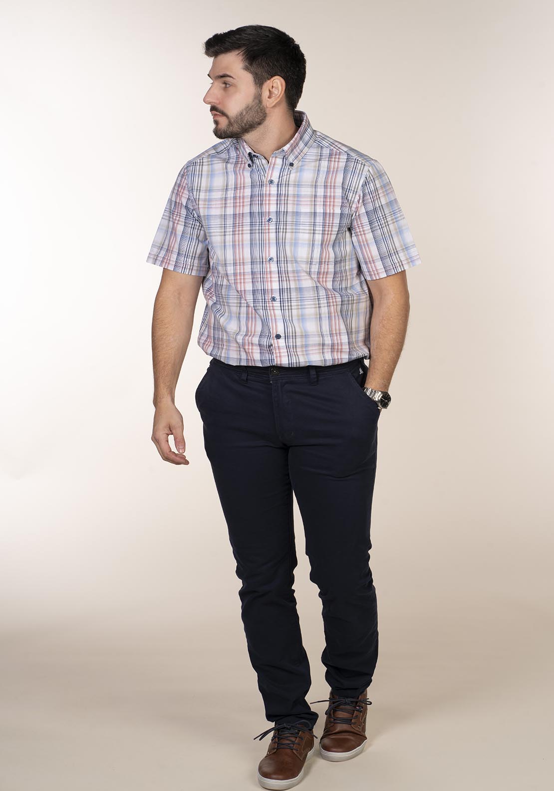 Chris Cayne Short Sleeve Check Shirt - Multi 2 Shaws Department Stores