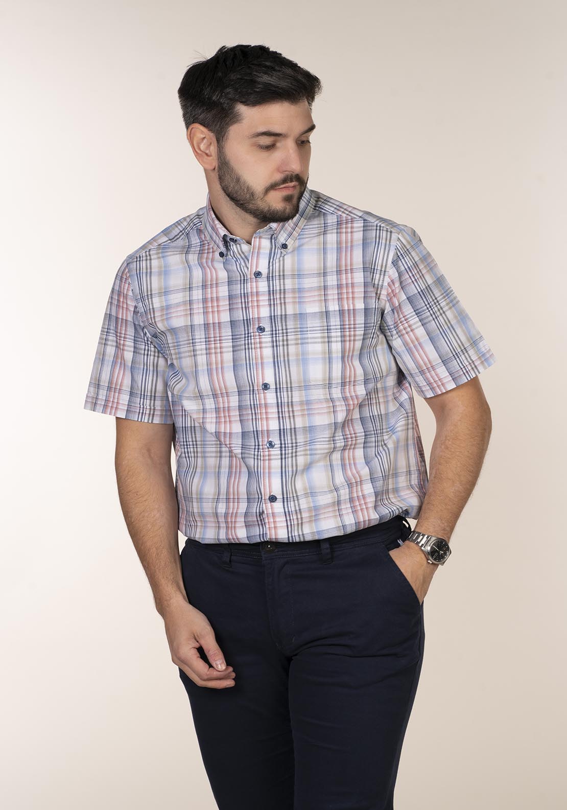 Chris Cayne Short Sleeve Check Shirt - Multi 4 Shaws Department Stores
