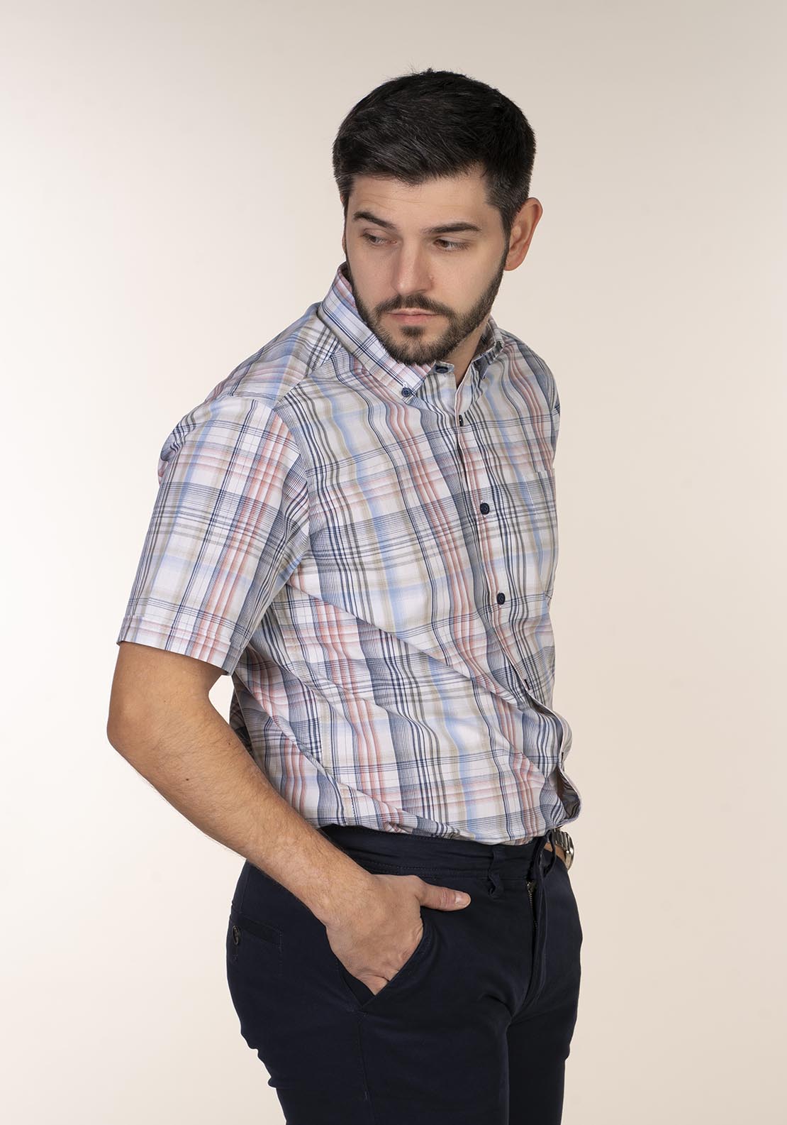 Chris Cayne Short Sleeve Check Shirt - Multi 6 Shaws Department Stores