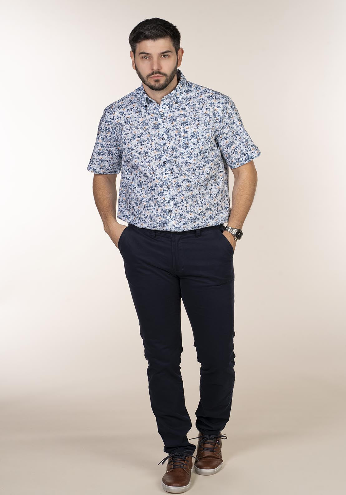 Chris Cayne Short Sleeve Print Shirt - Multi 1 Shaws Department Stores