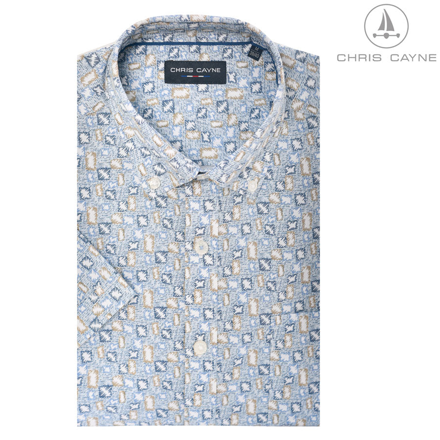 Chris Cayne Short Sleeve Print Shirt 1 Shaws Department Stores