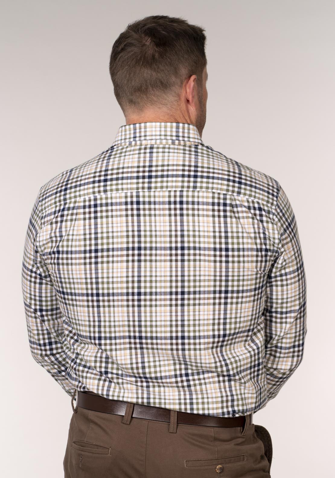 Chris Cayne Long Sleeve Check Shirt - Green 2 Shaws Department Stores
