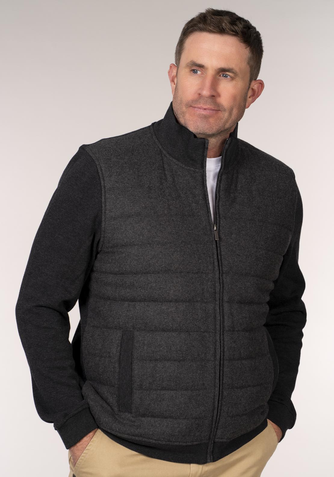 Chris Cayne Hybrid Jacket - Grey 1 Shaws Department Stores