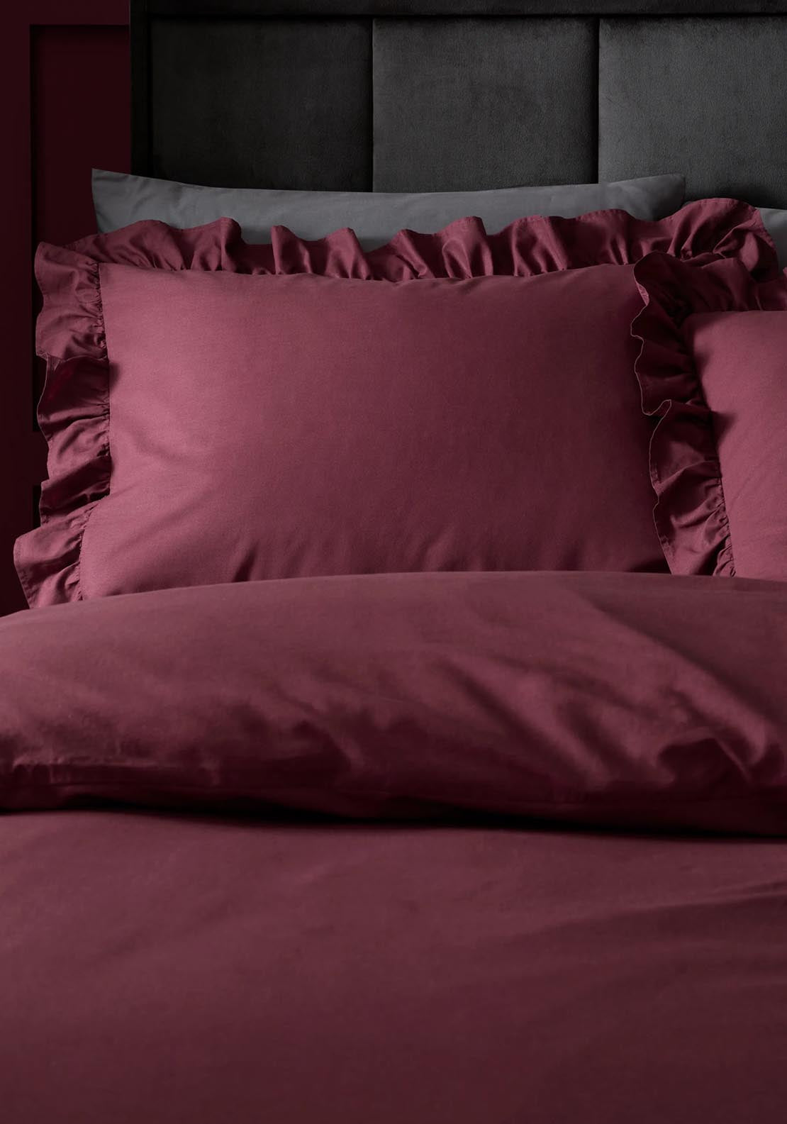 Heather &amp; Ferne Casey Frill Duvet Cover Set - Berry 2 Shaws Department Stores