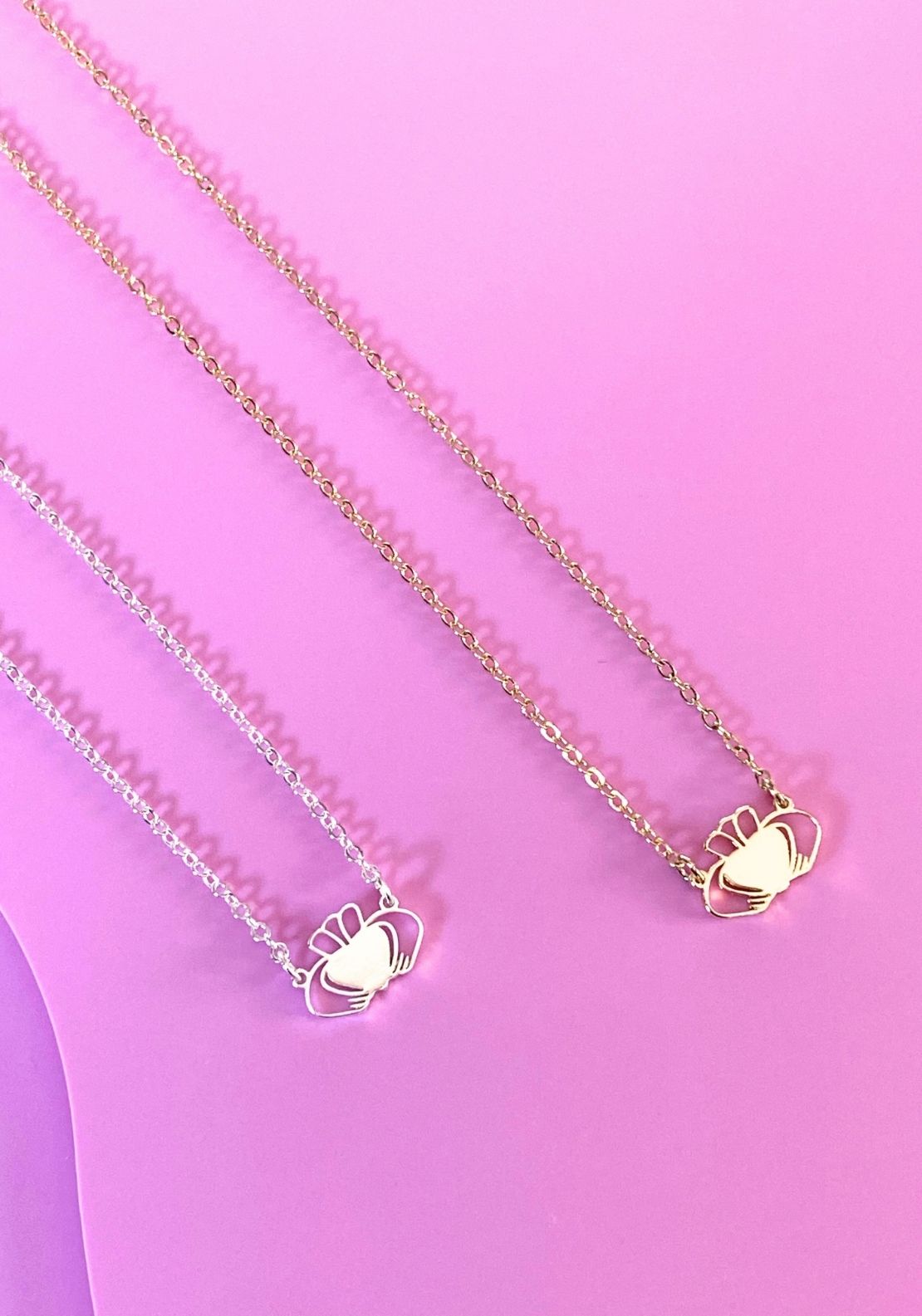 Don’t Kill My Vibe Heart Strong Beag Claddagh Necklace - Silver 2 Shaws Department Stores