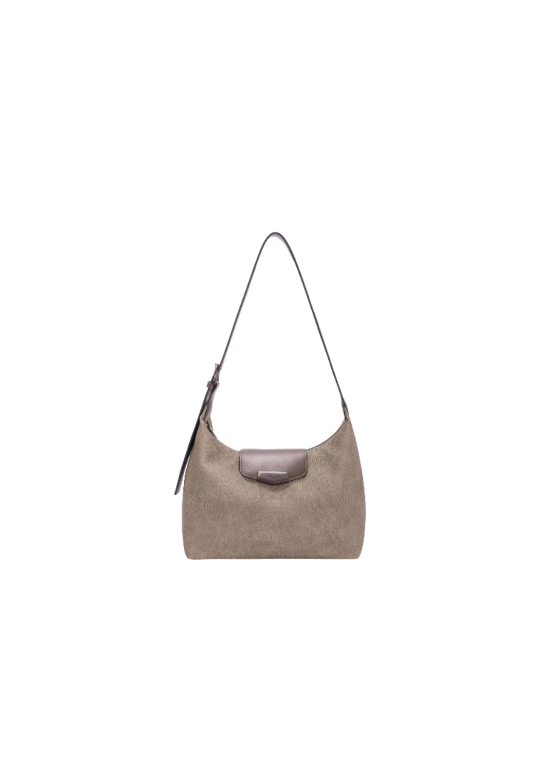 Chic Tab Detail Shoulder Bag - Warm Grey Sand