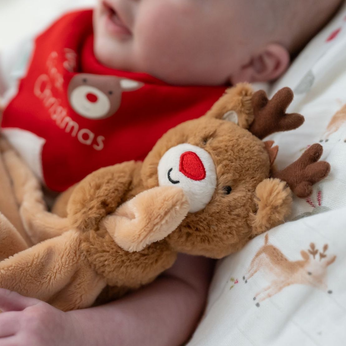 Ziggle Reindeer Plush Comforter Blanket - Brown 2 Shaws Department Stores