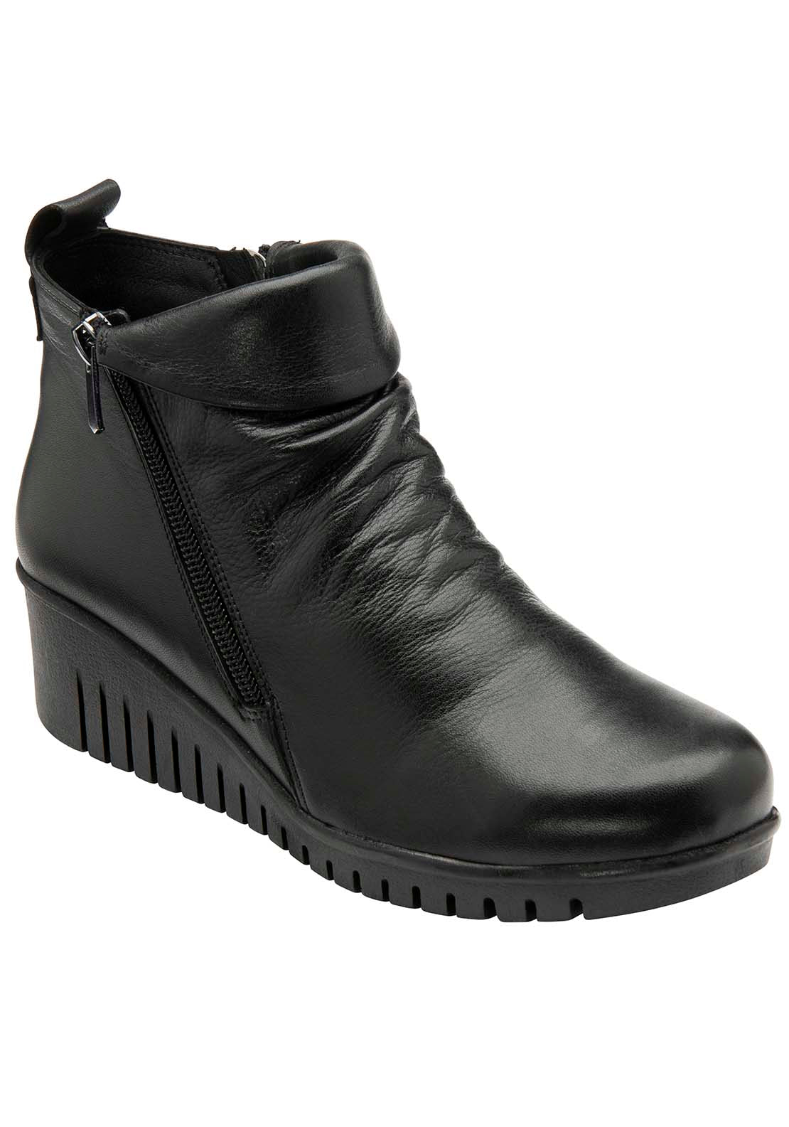 Lotus Cordelia Ladies Ankle Boot - Black Leather 3 Shaws Department Stores