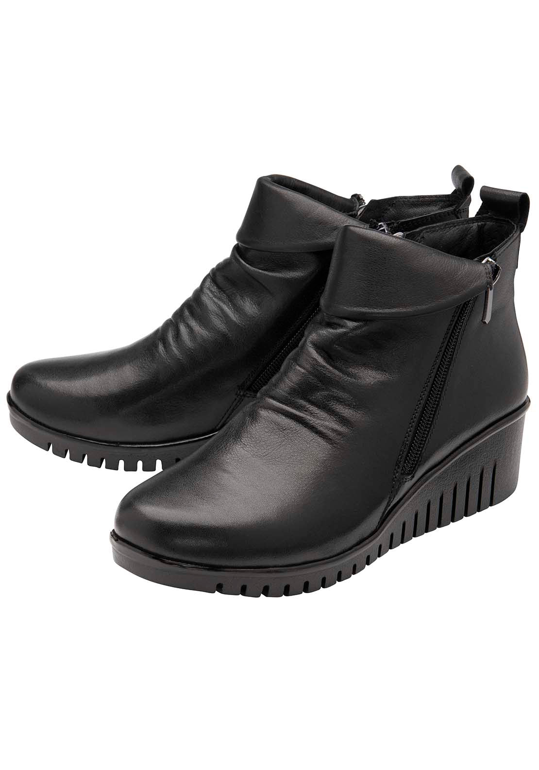 Lotus Cordelia Ladies Ankle Boot - Black Leather 1 Shaws Department Stores