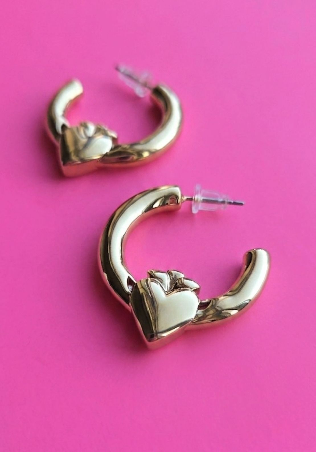 Don’t Kill My Vibe Claddagh Queen Hoop Earrings - Gold 3 Shaws Department Stores