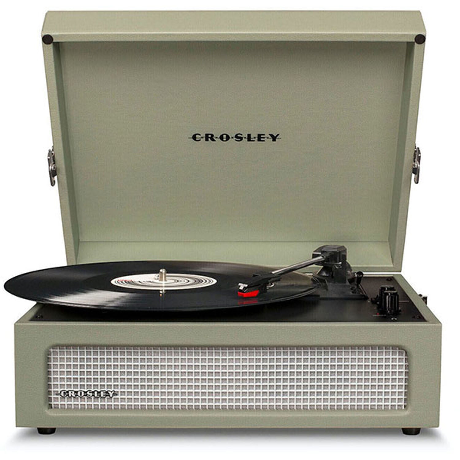 Crosley Voyager Portable Turntable with Bluetooth Receiver and Built-in Speakers - Sage - CR8017B-SA4 1 Shaws Department Stores