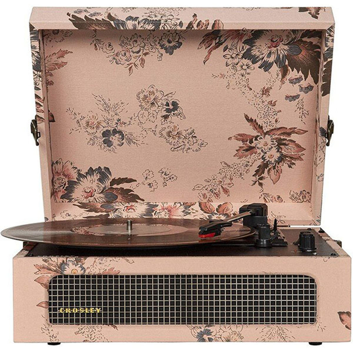 Voyager Portable Turntable with Built-in Bluetooth Receiver - Floral - CR8017B-FL4