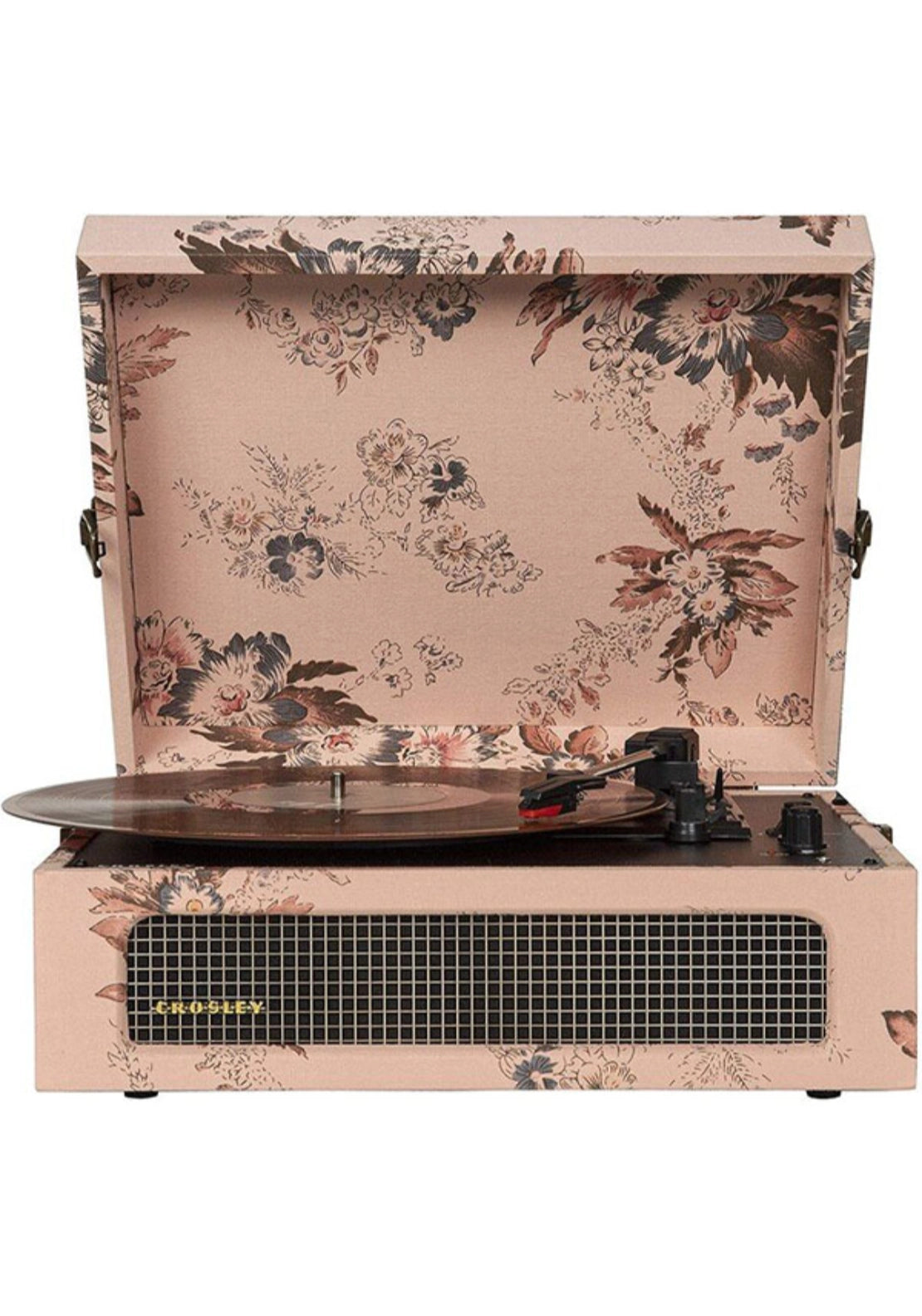 Crosley Voyager Portable Turntable with Built-in Bluetooth Receiver - Floral - CR8017B-FL4 1 Shaws Department Stores