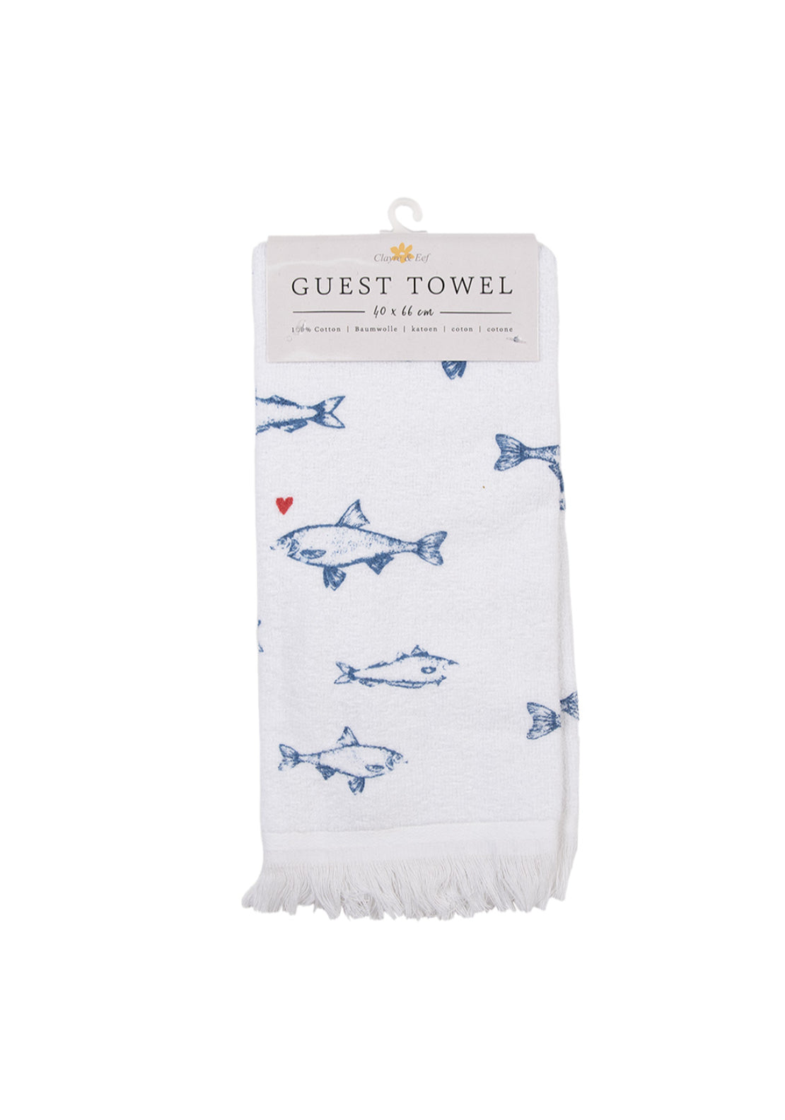 100% Cotton Guest Hand Towel - Fish